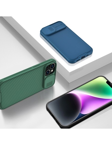 Nillkin CamShield Pro Case iPhone 14 Plus Armored Cover Camera Protector Blue