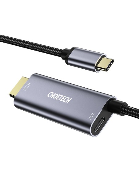 Adapteris USB Type C – HDMI 4K + USB Type C PD, skirtas MacBook PC 1,8m pilkas Adapteris USB Type C – HDMI 4K + USB Type C PD, skirtas MacBook PC 1,8m pilkas