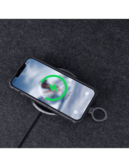 Nillkin CamShield Armor Pro Case iPhone 14 Plus šarvuotas dangtelis su fotoaparato dangtelio žiedo stovu mėlynas