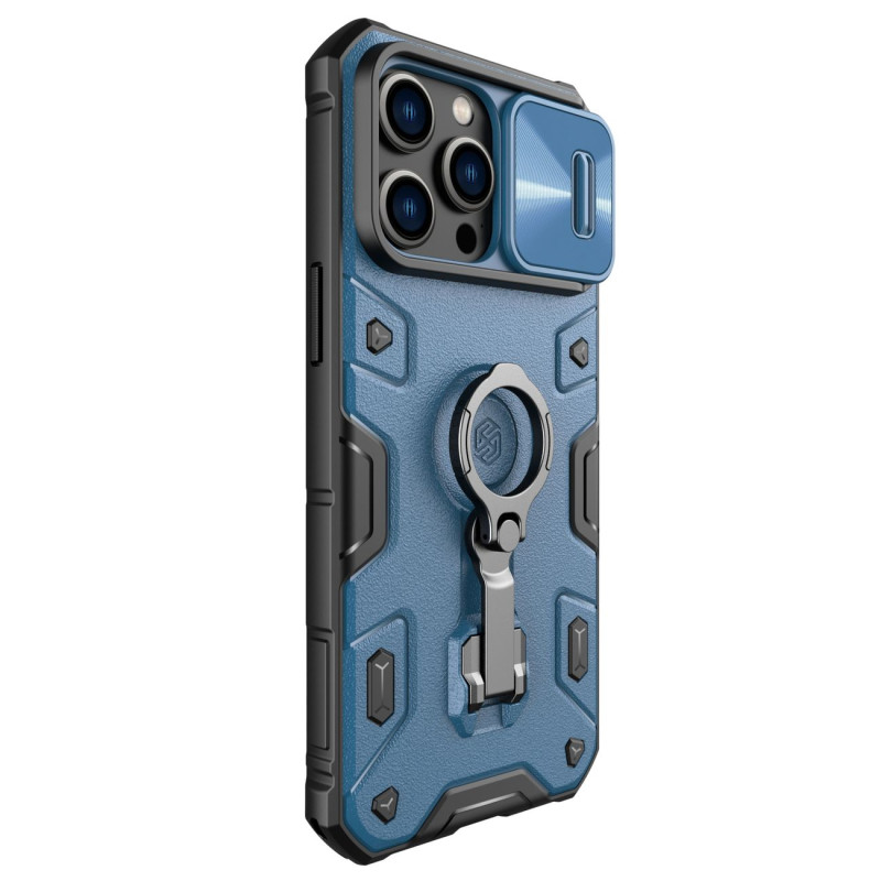 Nillkin CamShield Armor Pro Case iPhone 14 Pro Max šarvuotas dangtelis su fotoaparato dangtelio žiedo stovu mėlynas