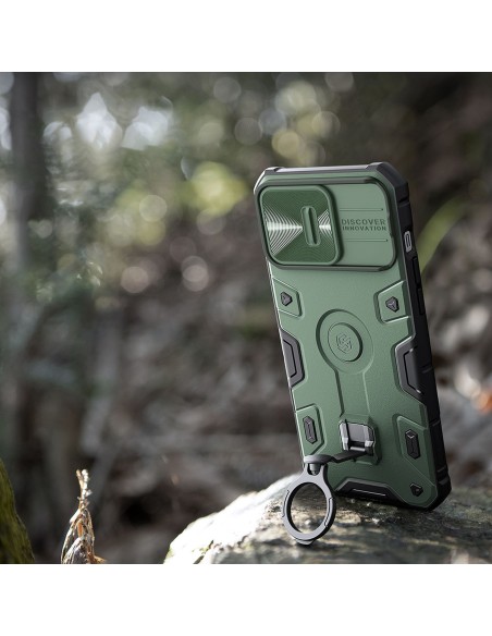 Nillkin CamShield Armor Pro Case iPhone 14 Pro Max šarvuotas dangtelis su fotoaparato dangtelio žiedo stovu mėlynas Nillkin CamShield Armor Pro Case iPhone 14 Pro Max šarvuotas dangtelis su fotoaparato dangtelio žiedo stovu mėlynas