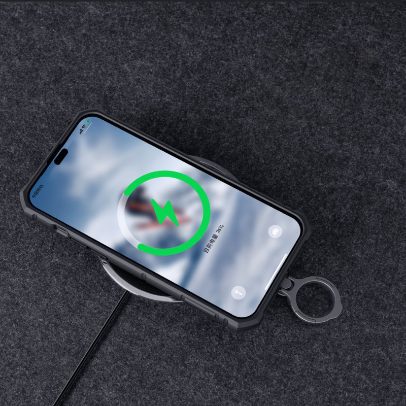 Nillkin CamShield Armor Pro Case iPhone 14 Pro Max šarvuotas dangtelis su fotoaparato dangtelio žiedo stovu mėlynas
