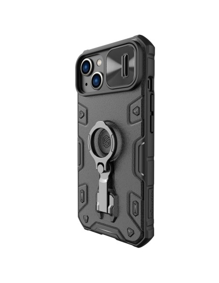 Nillkin CamShield Armor Pro magnetinis dėklas iPhone 14 MagSafe šarvuotas dangtelio stovo žiedas juodas Nillkin CamShield Armor Pro magnetinis dėklas iPhone 14 MagSafe šarvuotas dangtelio stovo žiedas juodas