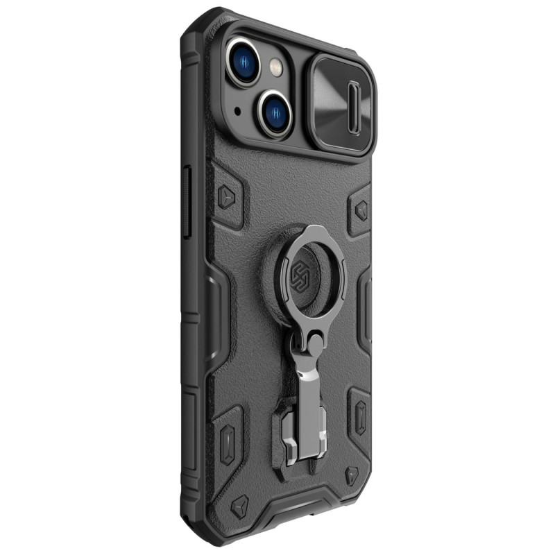 Nillkin CamShield Armor Pro magnetinis dėklas iPhone 14 MagSafe šarvuotas dangtelio stovo žiedas juodas
