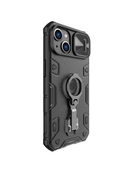Nillkin CamShield Armor Pro magnetinis dėklas iPhone 14 MagSafe šarvuotas dangtelio stovo žiedas juodas Nillkin CamShield Armor Pro magnetinis dėklas iPhone 14 MagSafe šarvuotas dangtelio stovo žiedas juodas