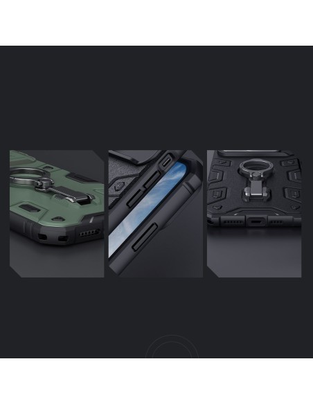 Nillkin CamShield Armor Pro magnetinis dėklas iPhone 14 Pro Magnetic MagSafe dangtelis su fotoaparato apsauga mėlyna