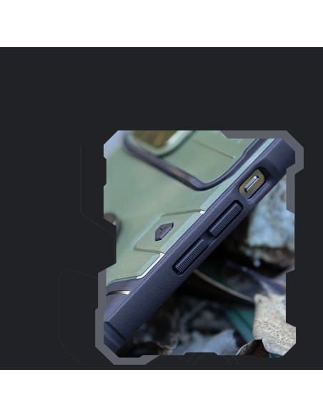 Nillkin CamShield Armor Pro magnetinis dėklas iPhone 14 Pro Magnetic MagSafe dangtelis su fotoaparato apsauga mėlyna