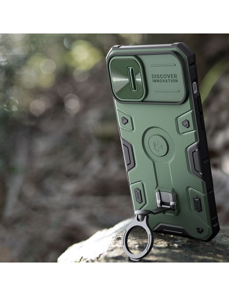 Nillkin CamShield Armor Pro magnetinis dėklas iPhone 14 Plus MagSafe šarvuotos dangtelio stovo žiedas juodas Nillkin CamShield Armor Pro magnetinis dėklas iPhone 14 Plus MagSafe šarvuotos dangtelio stovo žiedas juodas