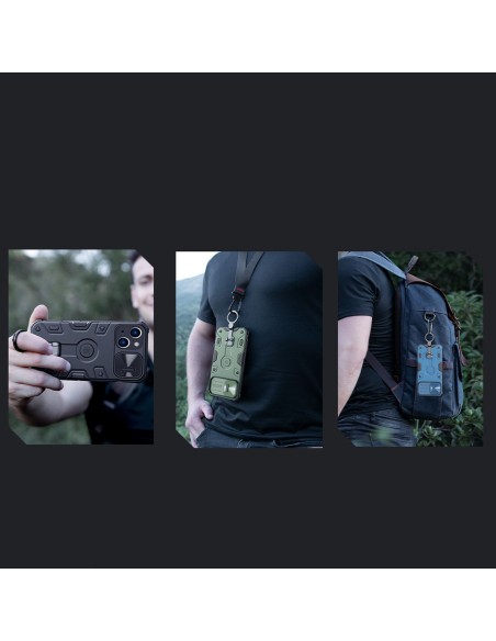 Nillkin CamShield Armor Pro magnetinis dėklas iPhone 14 Plus MagSafe šarvuotos dangtelio stovo žiedas juodas Nillkin CamShield Armor Pro magnetinis dėklas iPhone 14 Plus MagSafe šarvuotos dangtelio stovo žiedas juodas
