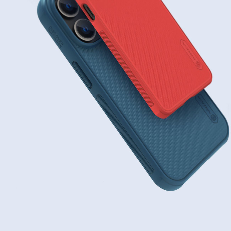Nillkin Super Frosted Shield Pro dėklas, skirtas iPhone 14 Pro galinio dangtelio mėlynos spalvos