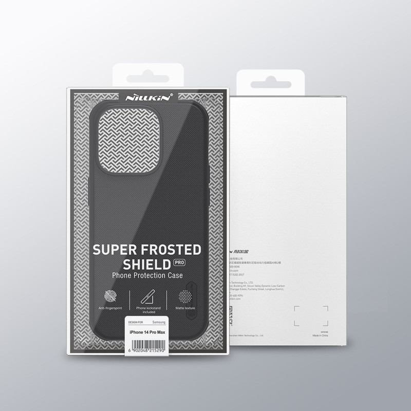 Nillkin Super Frosted Shield Pro dėklas iPhone 14 Pro Max galinis dangtelis juodas
