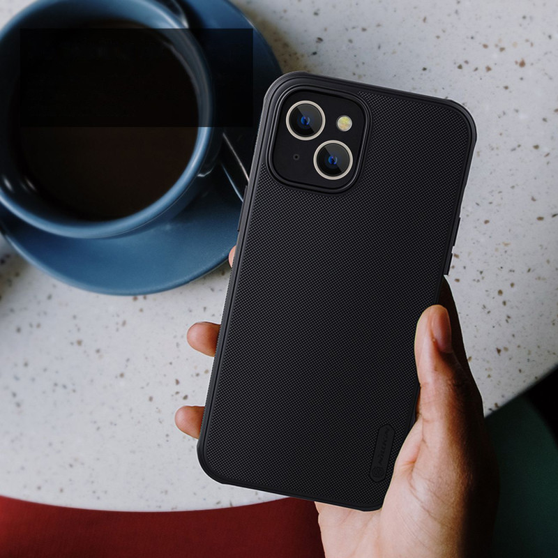 Nillkin Super Frosted Shield Pro magnetinis dėklas, skirtas iPhone 14 Plus su MagSafe magnetine juoda