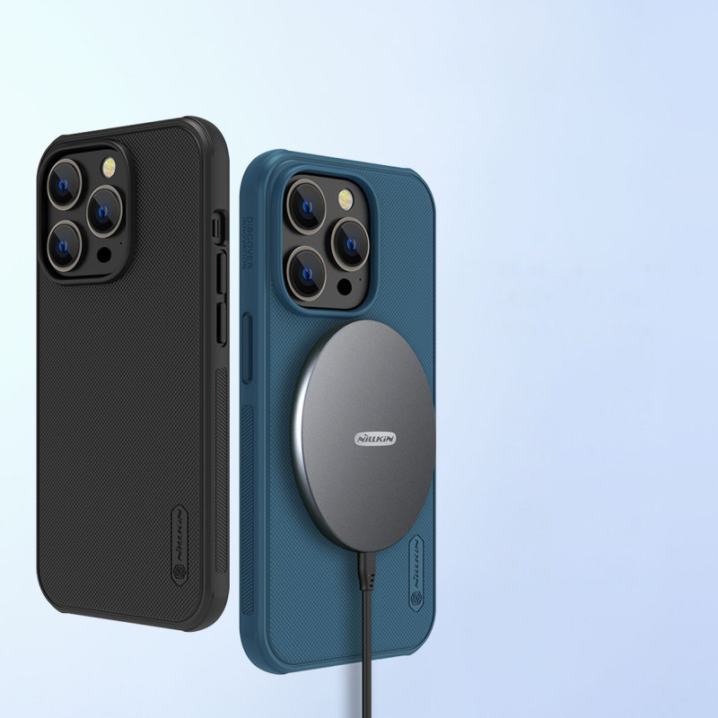 Nillkin Super Frosted Shield Pro magnetinis dėklas, skirtas iPhone 14 Pro Max su MagSafe magnetine juoda