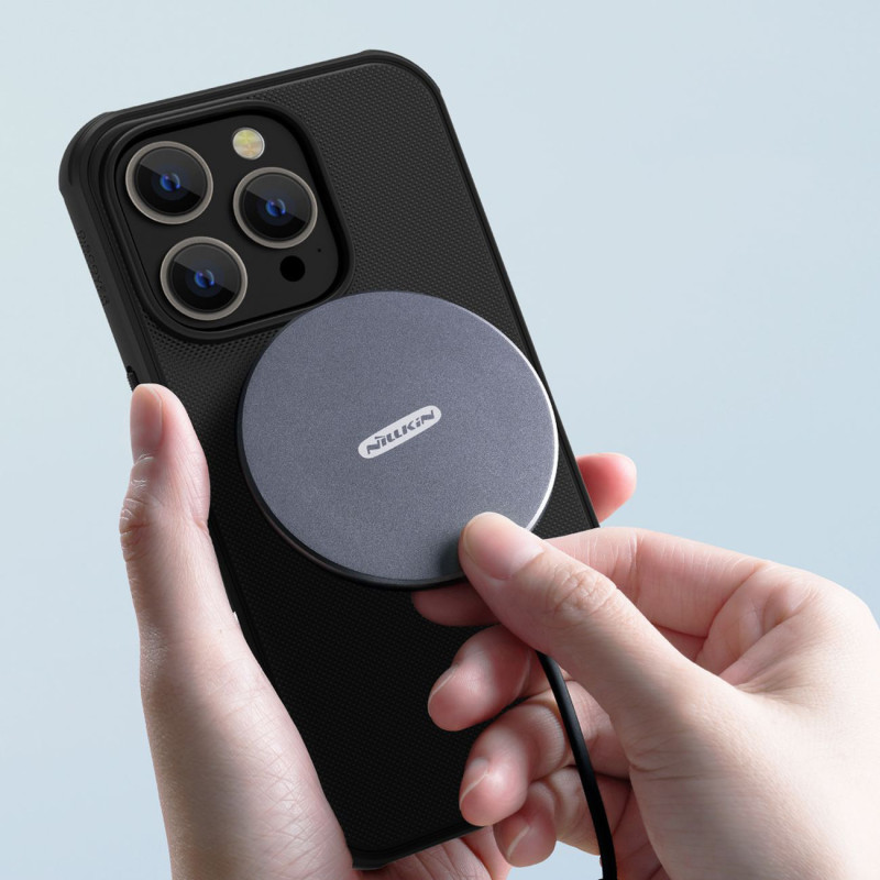 Nillkin Super Frosted Shield Pro magnetinis dėklas, skirtas iPhone 14 Pro Max su MagSafe magnetine mėlyna spalva