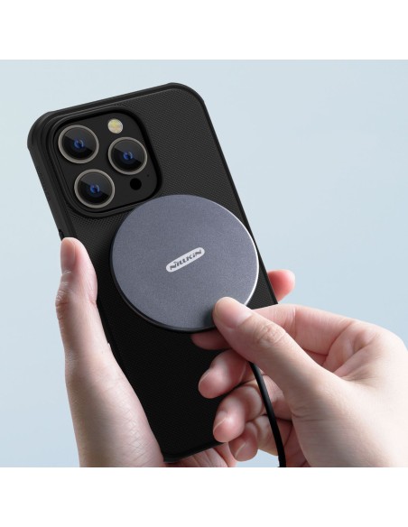 Nillkin Super Frosted Shield Pro magnetinis dėklas, skirtas iPhone 14 Pro Max su MagSafe magnetine mėlyna spalva