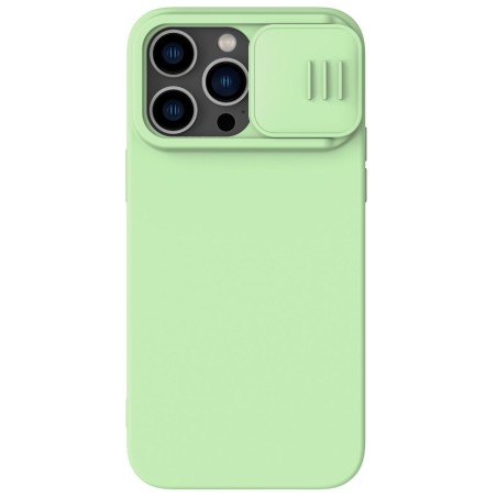 Nillkin CamShield magnetinis silikoninis dėklas iPhone 14 Pro magnetinis MagSafe dangtelis su fotoaparato apsauga žalia Nillkin CamShield magnetinis silikoninis dėklas iPhone 14 Pro magnetinis MagSafe dangtelis su fotoaparato apsauga žalia