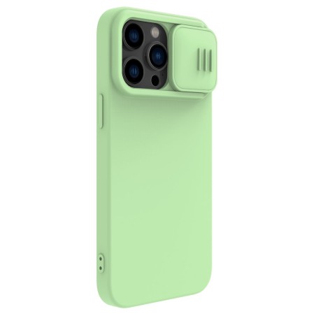 Nillkin CamShield magnetinis silikoninis dėklas iPhone 14 Pro magnetinis MagSafe dangtelis su fotoaparato apsauga žalia Nillkin CamShield magnetinis silikoninis dėklas iPhone 14 Pro magnetinis MagSafe dangtelis su fotoaparato apsauga žalia