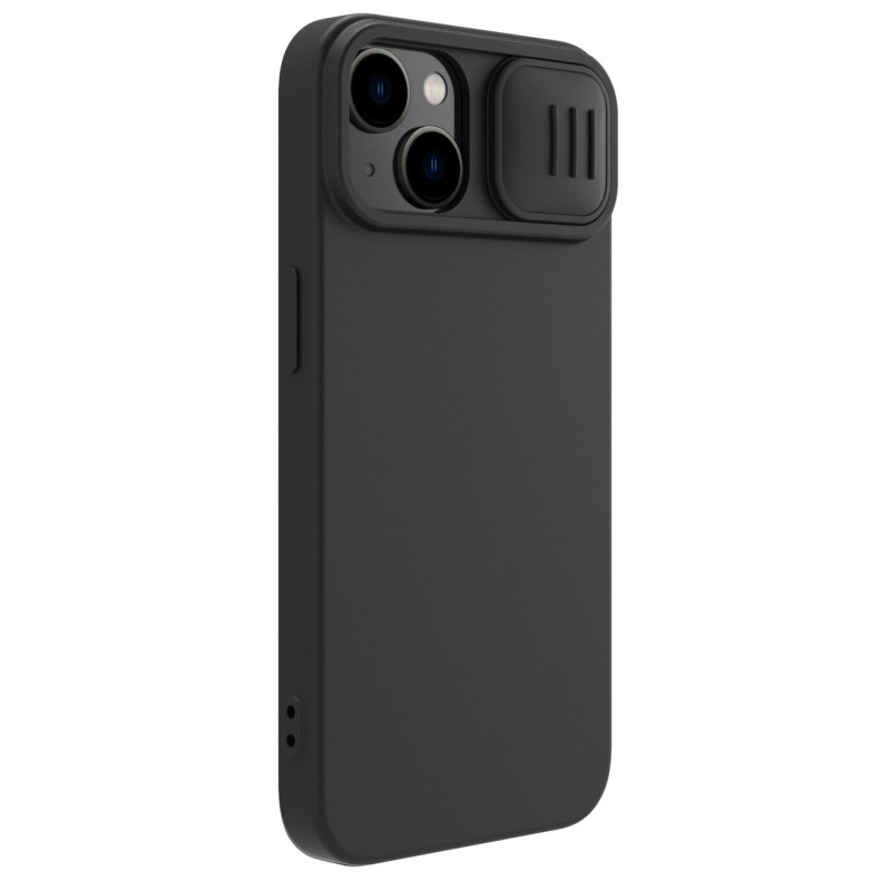Nillkin CamShield magnetinis silikoninis dėklas iPhone 14 Plus magnetinis MagSafe dangtelis su fotoaparato apsauga juoda