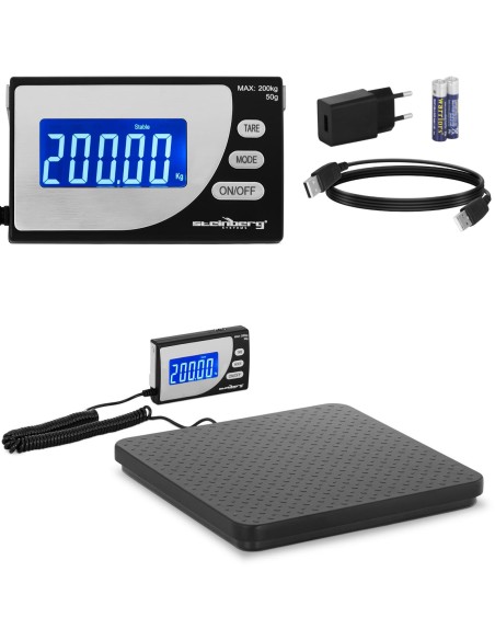 Pramoninės siuntų svarstyklės iki 200 kg / 0,1 g LCD USB Pramoninės siuntų svarstyklės iki 200 kg / 0,1 g LCD USB