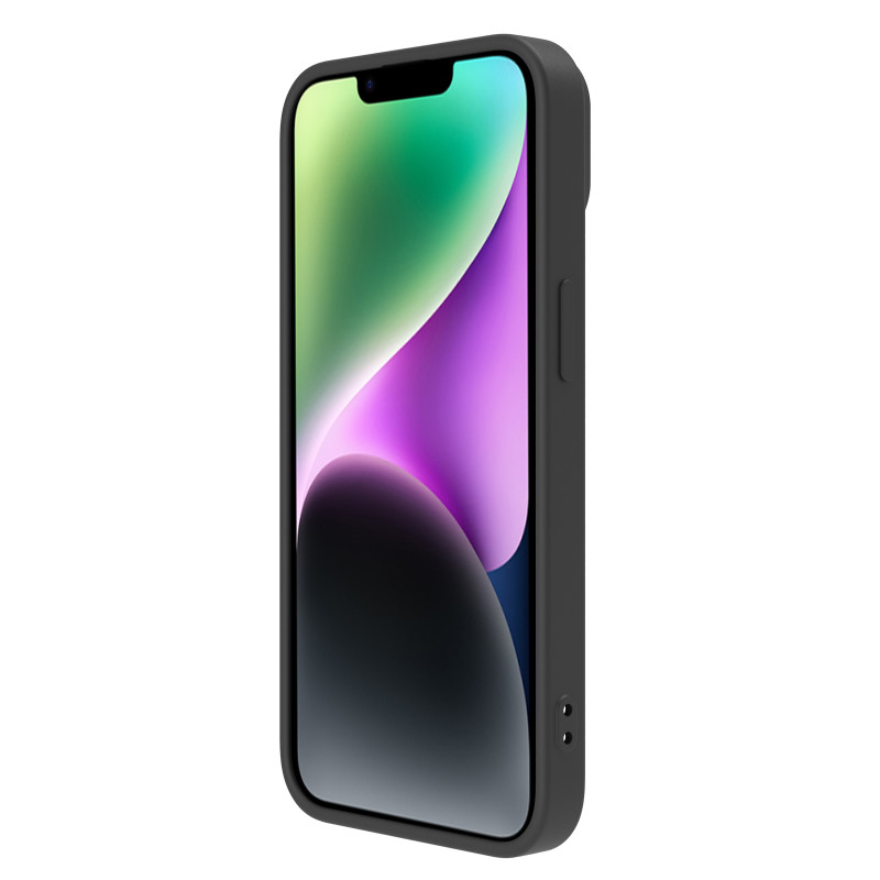 Nillkin CamShield šilkinis silikoninis dėklas iPhone 14 dėklo dangtelis su fotoaparato apsauga juoda