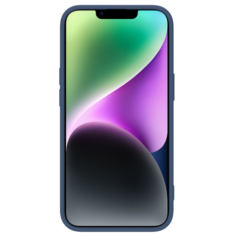 Nillkin CamShield Silky Silicone Case iPhone 14 dėklas su fotoaparato dangteliu mėlynos spalvos