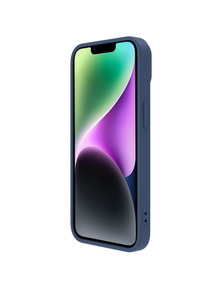 Nillkin CamShield Silky Silicone Case iPhone 14 dėklas su fotoaparato dangteliu mėlynos spalvos Nillkin CamShield Silky Silicone Case iPhone 14 dėklas su fotoaparato dangteliu mėlynos spalvos