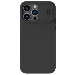 „Nillkin CamShield Silky“ silikoninis dėklas „iPhone 14 Pro“ dėklas su fotoaparato apsauga, juoda