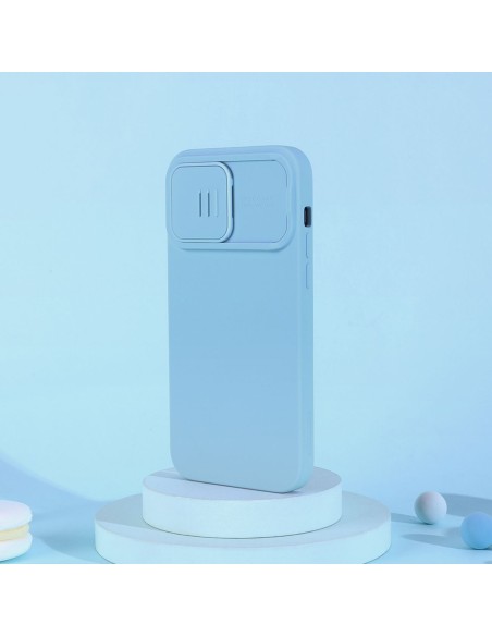 „Nillkin CamShield Silky“ silikoninis dėklas „iPhone 14 Pro“ dėklas su fotoaparato apsauga, juoda