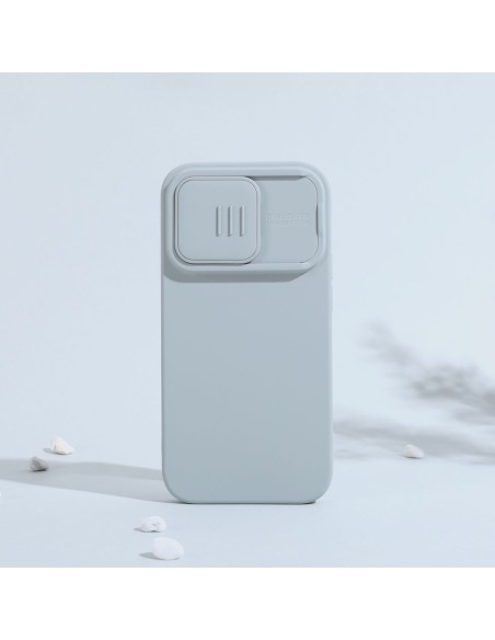 „Nillkin CamShield Silky“ silikoninis dėklas „iPhone 14 Pro“ dėklas su fotoaparato apsauga, juoda