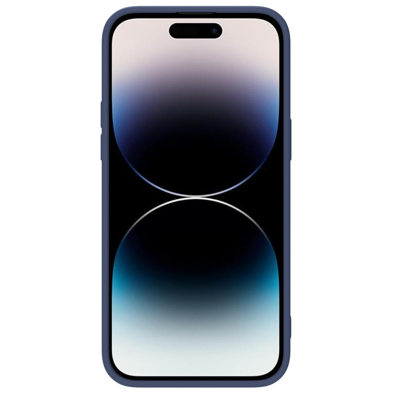Nillkin CamShield Silky Silicone Case iPhone 14 Pro dėklas su fotoaparato apsauga mėlyna