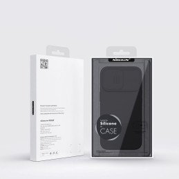 Nillkin CamShield Silky Silicone Case iPhone 14 Pro dėklas su fotoaparato apsauga mėlyna