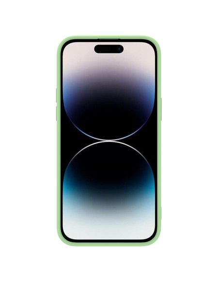Nillkin CamShield Silky Silicone Case iPhone 14 Pro dėklas su fotoaparato dangteliu žalias Nillkin CamShield Silky Silicone Case iPhone 14 Pro dėklas su fotoaparato dangteliu žalias