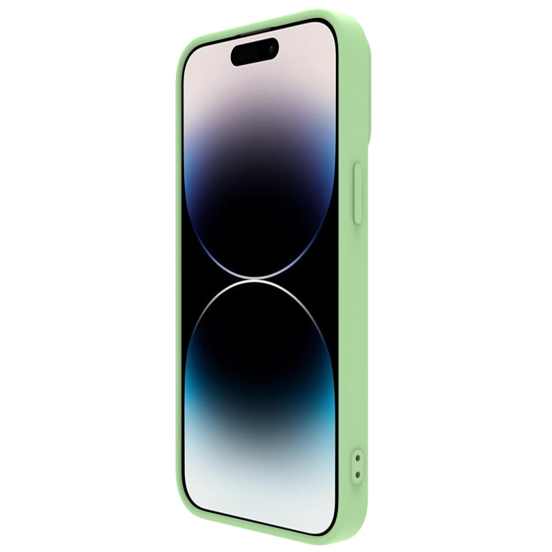 Nillkin CamShield Silky Silicone Case iPhone 14 Pro dėklas su fotoaparato dangteliu žalias