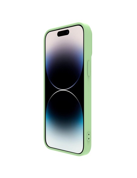 Nillkin CamShield Silky Silicone Case iPhone 14 Pro dėklas su fotoaparato dangteliu žalias Nillkin CamShield Silky Silicone Case iPhone 14 Pro dėklas su fotoaparato dangteliu žalias