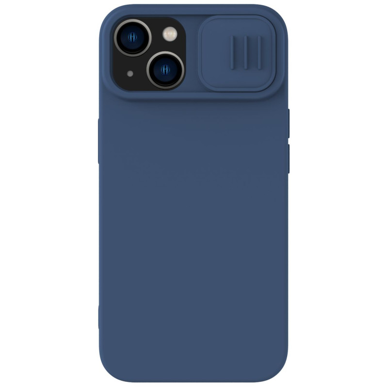 Nillkin CamShield Silky Silicone Case iPhone 14 Plus dėklas su fotoaparato apsauga mėlyna