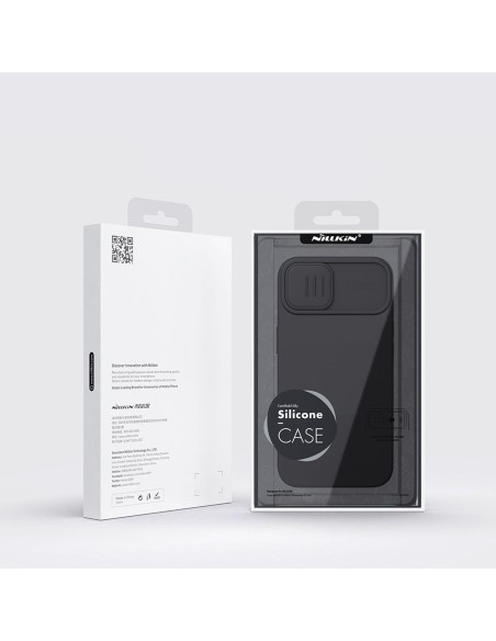 Nillkin CamShield Silky Silicone Case iPhone 14 Plus dėklas su fotoaparato apsauga mėlyna