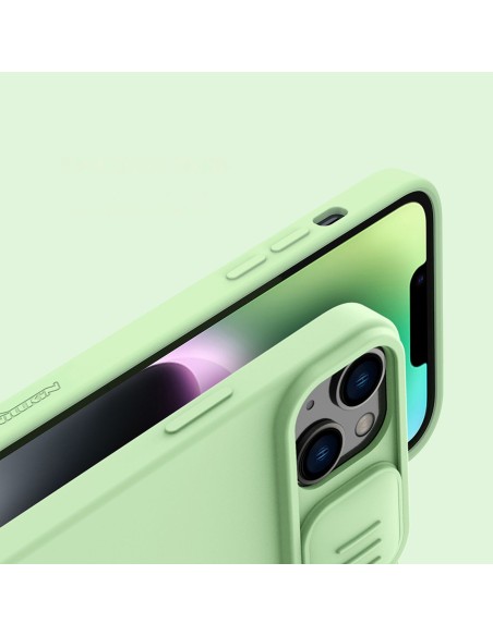 Nillkin CamShield Silky Silicone Case iPhone 14 Plus dėklas su fotoaparato apsauga mėlyna