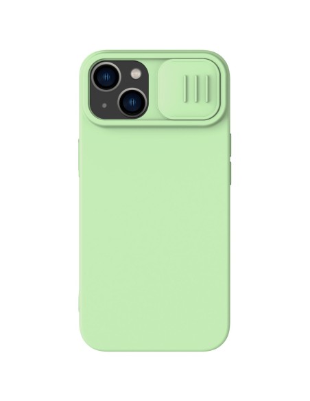 Nillkin CamShield Silky Silicone Case iPhone 14 Plus dėklas su fotoaparato dangteliu žalias Nillkin CamShield Silky Silicone Case iPhone 14 Plus dėklas su fotoaparato dangteliu žalias