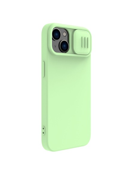 Nillkin CamShield Silky Silicone Case iPhone 14 Plus dėklas su fotoaparato dangteliu žalias Nillkin CamShield Silky Silicone Case iPhone 14 Plus dėklas su fotoaparato dangteliu žalias