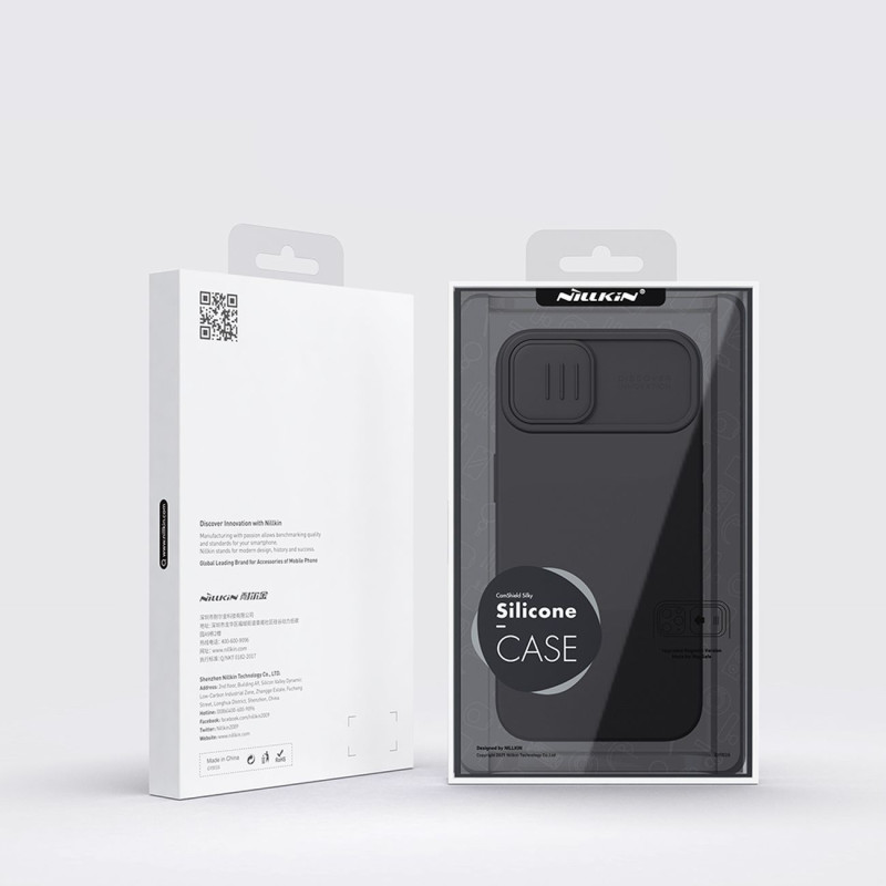 Nillkin CamShield Silky Silicone Case iPhone 14 Plus dėklas su fotoaparato apsauga, violetinė