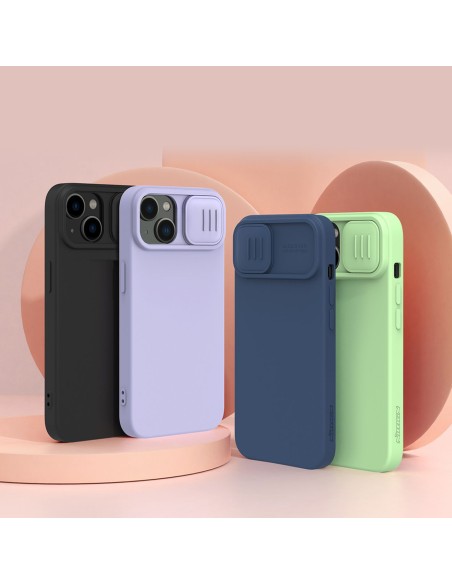 Nillkin CamShield Silky Silicone Case iPhone 14 Plus dėklas su fotoaparato apsauga, violetinė Nillkin CamShield Silky Silicone Case iPhone 14 Plus dėklas su fotoaparato apsauga, violetinė
