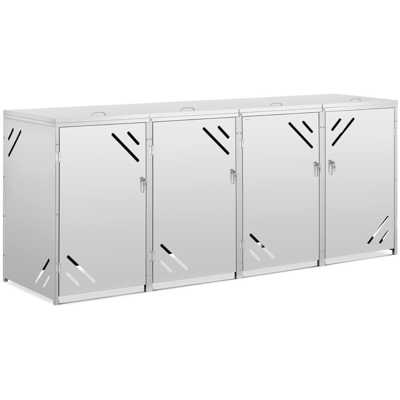 Keturvietis šiukšliadėžės dangtis su įstrižomis skylutėmis PLIENAS 4x 240 l