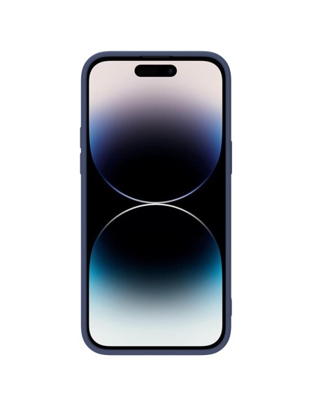 Nillkin CamShield Silky Silicone Case iPhone 14 Pro Max silikoninis dangtelis su fotoaparato apsauga mėlyna Nillkin CamShield Silky Silicone Case iPhone 14 Pro Max silikoninis dangtelis su fotoaparato apsauga mėlyna