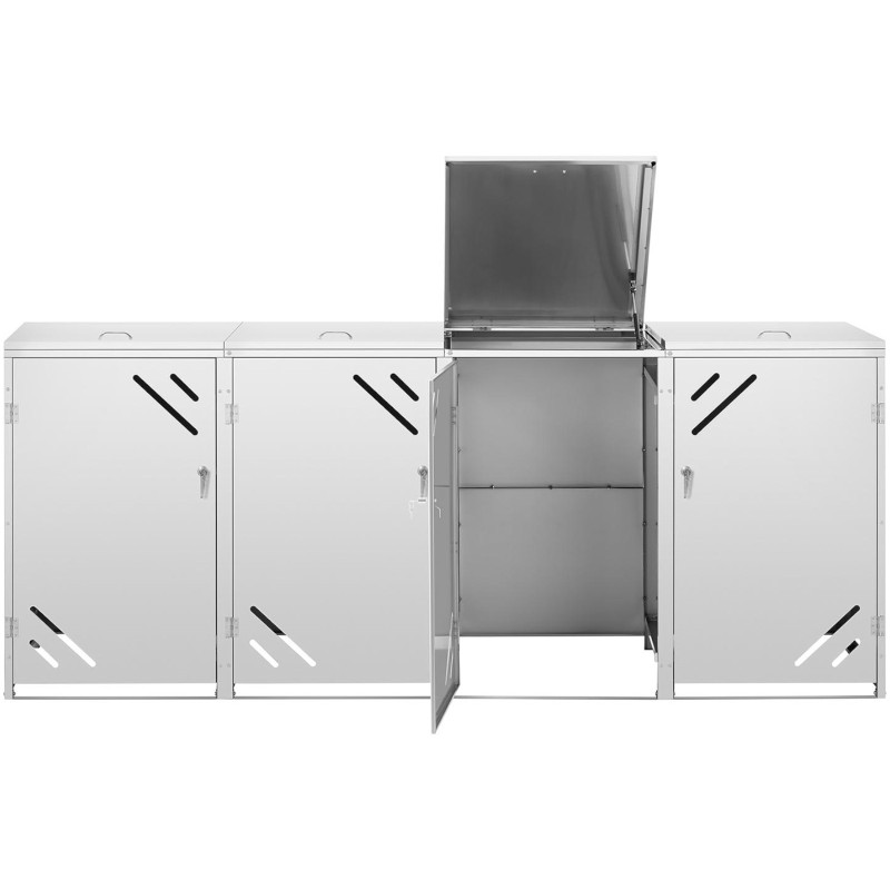 Keturvietis šiukšliadėžės dangtis su įstrižomis skylutėmis PLIENAS 4x 240 l