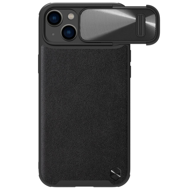 Nillkin CamShield Leather S Case iPhone 14 dėklo dangtelis su fotoaparato dangteliu juodas Nillkin CamShield Leather S Case iPhone 14 dėklo dangtelis su fotoaparato dangteliu juodas