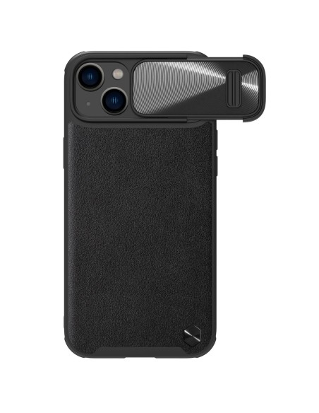 Nillkin CamShield Leather S Case iPhone 14 dėklo dangtelis su fotoaparato dangteliu juodas Nillkin CamShield Leather S Case iPhone 14 dėklo dangtelis su fotoaparato dangteliu juodas