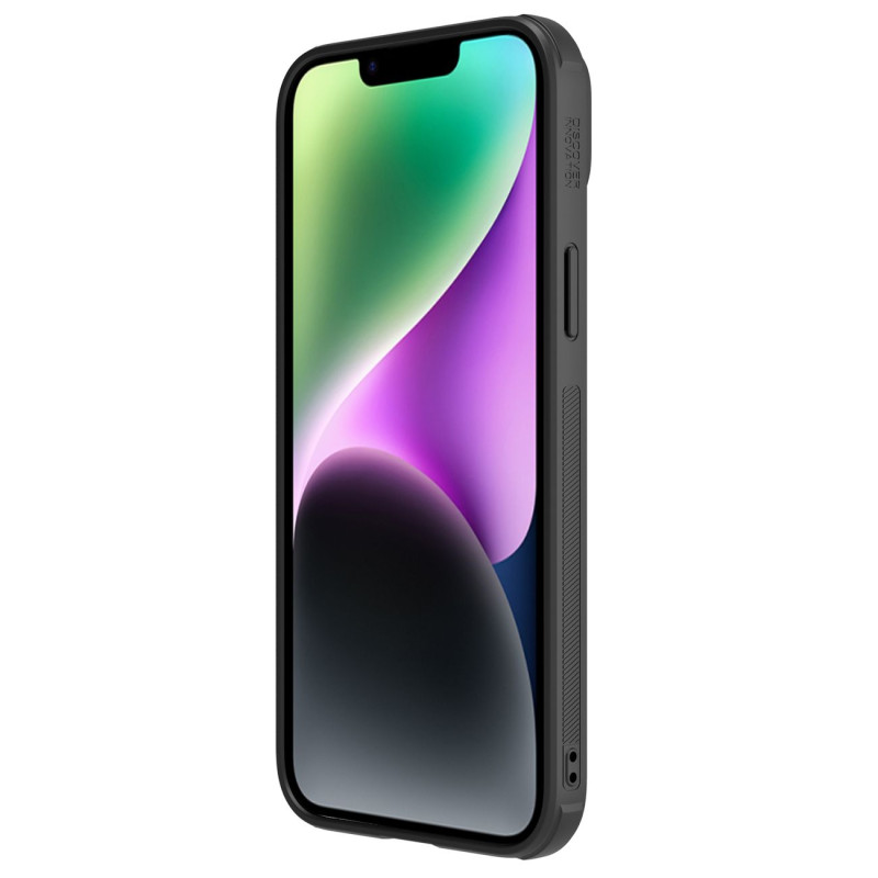 Nillkin CamShield Leather S Case iPhone 14 dėklo dangtelis su fotoaparato dangteliu juodas