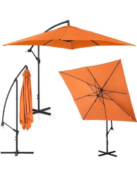 Sodo skėtis ant kvadratinio stulpo 250 x 250 cm oranžinė Sodo skėtis ant kvadratinio stulpo 250 x 250 cm oranžinė