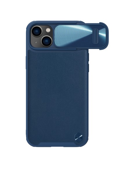 Nillkin CamShield Leather S Case iPhone 14 dėklo dangtelis su mėlynu fotoaparato dangteliu Nillkin CamShield Leather S Case iPhone 14 dėklo dangtelis su mėlynu fotoaparato dangteliu