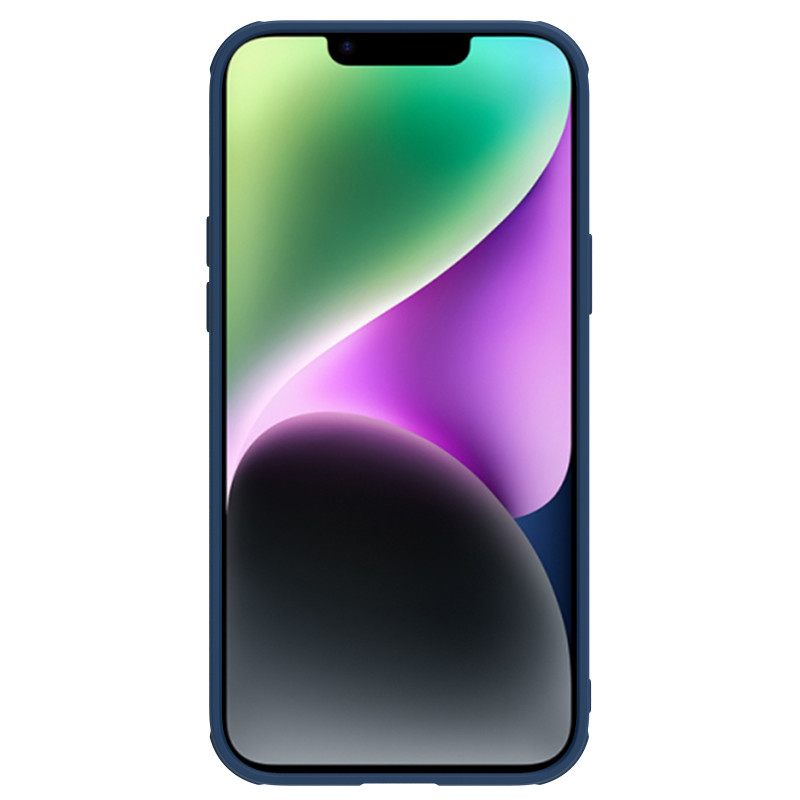 Nillkin CamShield Leather S Case iPhone 14 dėklo dangtelis su mėlynu fotoaparato dangteliu